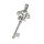 Stainless steel pendant - key with ornament PVD-Gold