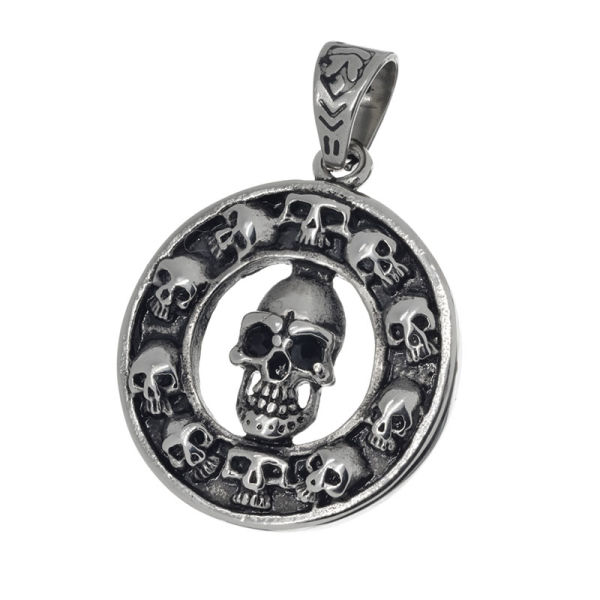 Stainless Steel Pendant - Skull - Black
