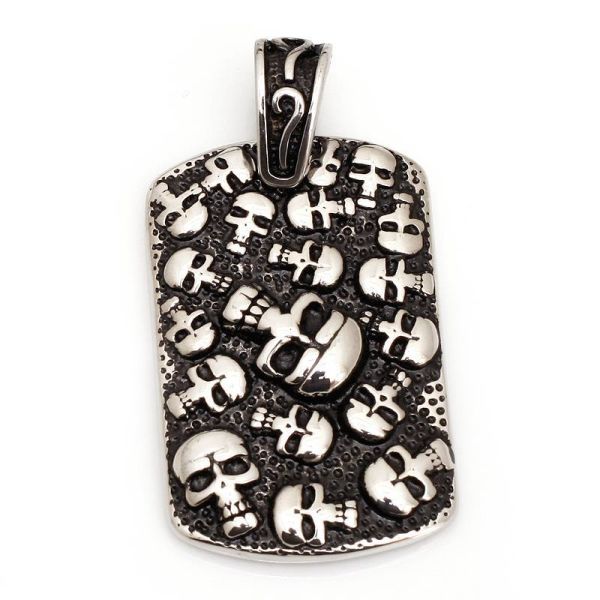 Edelstahlanhänger - Totentenkopfwand Dogtag