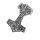 Stainless Steel Pendant – Thor’s Hammer with Mask Head and Knotted Bands, Large