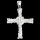 925 Sterling Silberanhänger - Kreuz c/z weiß