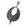 Stainless Steel Pendant – Open Pair of Wings with Feather Relief