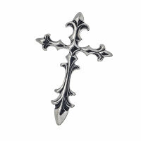 Edelstahlanhänger – Ornamentkreuz mit Lilienenden