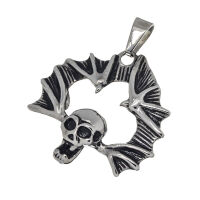 Stainless Steel Pendant – Vampire Skull with Wing...