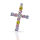 925 Sterling Silberanhänger - Kreuz mit Cubik...