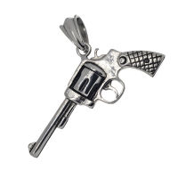 Stainless steel pendant - Sheriffs revolver