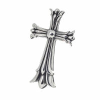 Stainless Steel Pendant – Slender Fleur-de-Lis Cross