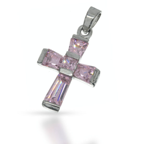 925 Sterling Silberanhänger - Kreuz mit Cubic Zirkonia "Kai"