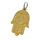 Edelstahlanhänger "Hand der Fatima" PVD-Gold