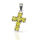 925 Sterling Silberanhänger - Kreuz mit Cubik...