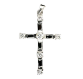 Silberanhänger Kreuz mit c/z rosa