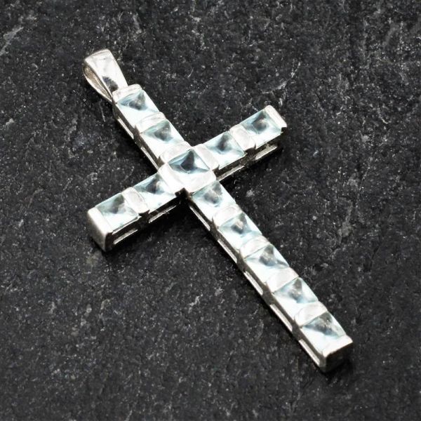 925 Sterling Silberanhänger - Kreuz mit Cubik Zirkonia Lila "Fay"