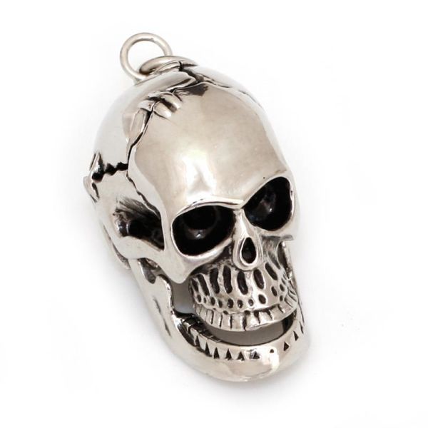 Edelstahlanhänger Totenkopf mit klappbarem Unterkiefer