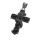 Stainless Steel Pendant - Cross & Snake with Black Stones
