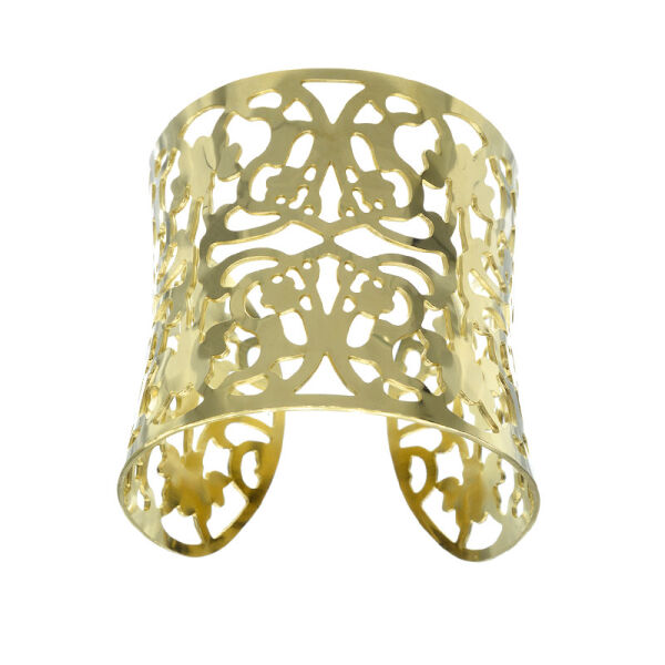 Edelstahlarmreif - Elfenmotiv - PVD-Gold