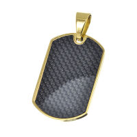 Stainless steel pendant dogtag carbon look in different colors