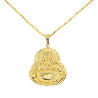 Stainless Steel Pendant - Laughing Budai PVD-Gold-26 mm