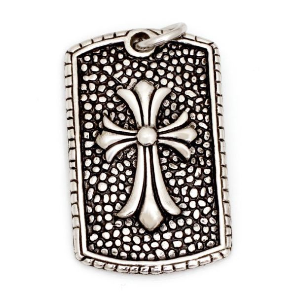 Edelstahlanhänger - Dogtag Lilienkreuz