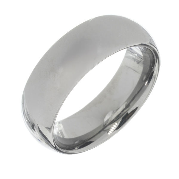 Tungsten Ring 8 mm - Polished - Cambered inside