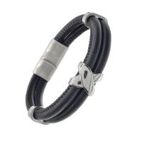 Lederarmband mit Edelstahlverschluss