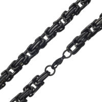 Stainless Steel Chain King Necklace Black - Stainless...