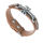 Lederarmband mit Edelstahlverschluss Lilienkreuz braun