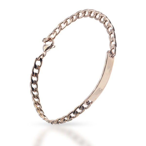 Edelstahlarmband mit Gravurplatte Rosegold
