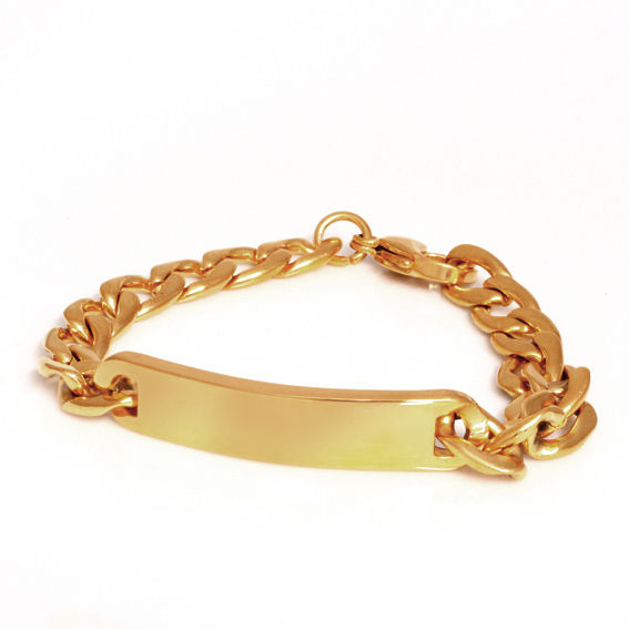 Edelstahlarmband mit Gravurplatte PVD-Gold