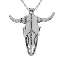 Stainless Steel Pendant - "Wyom" Bulls Skull stainless steel