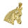 Edelstahlanhänger - Pferdekopf PVD Gold