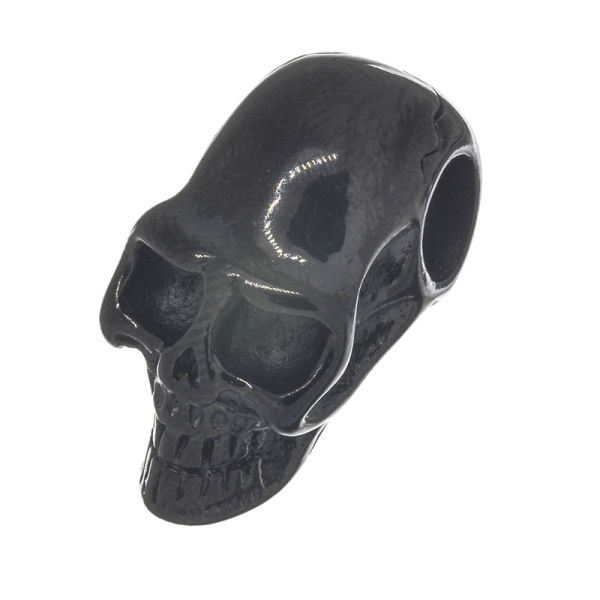 Edelstahlanhänger - Totenkopf PVD Schwarz
