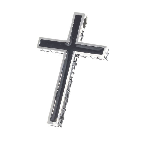 Edelstahlanhänger - Kreuz mit eisernen Kreuzen 37 x 23 x 4 mm