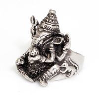 Edelstahlring Ganesha