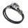 Lederarmband  mit Edelstahl - Teufelkopf Schwarz