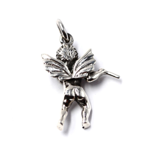 925 Sterling Silberanhänger - Engel mit Flöte