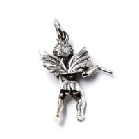 925 Sterling Silberanhänger - Engel mit Flöte