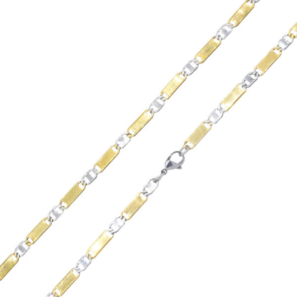 ca. 4 x 1mm Edelstahlkette bicolor PVD 54 cm