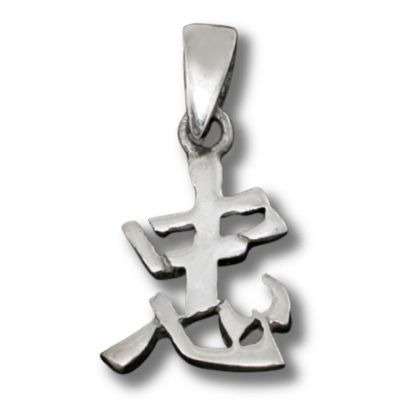 925 Sterling Silberanhänger - Chinesisches Zeichen - Ehrlichkeit