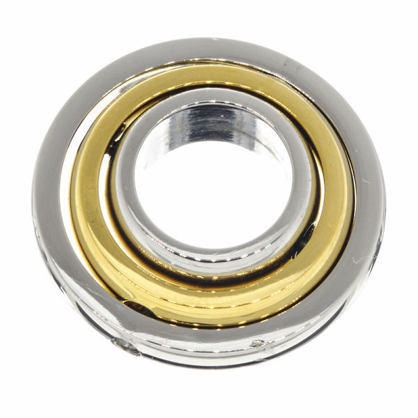 Edelstahlanhänger - Drehende Kreise - Stahl/PVD-Gold - 23 mm