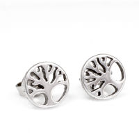 Stainless Steel Ear Studs Tree Of Life