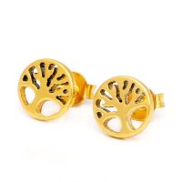 Stainless Steel Ear Studs Tree Of Life