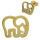 Edelstahlohrstecker - Elefant, PVD-Gold