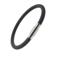 Vinyl-Edelstahlarmband mit Magnet-Schraubverschluss - 23 cm