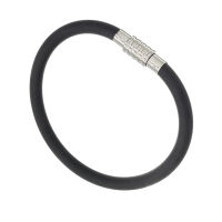Vinyl-Edelstahlarmband mit Magnet-Schraubverschluss - 23 cm