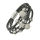Lederarmband mit Edelstahl- Kugeln und Glitzersteine
