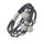 Lederarmband mit Edelstahl- Kugeln und Glitzersteine 1- Braun