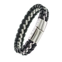 Lederarmband mit Edelstahl