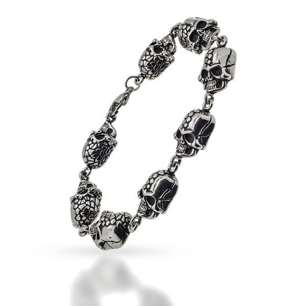 Edelstahlarmband Totenkopf