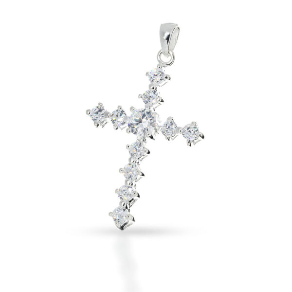 925 Sterling Silver Pendant - Cross with Cubic Zirconia “Sissi”