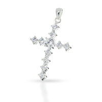 925 Sterling Silberanhänger - Kreuz c/z...